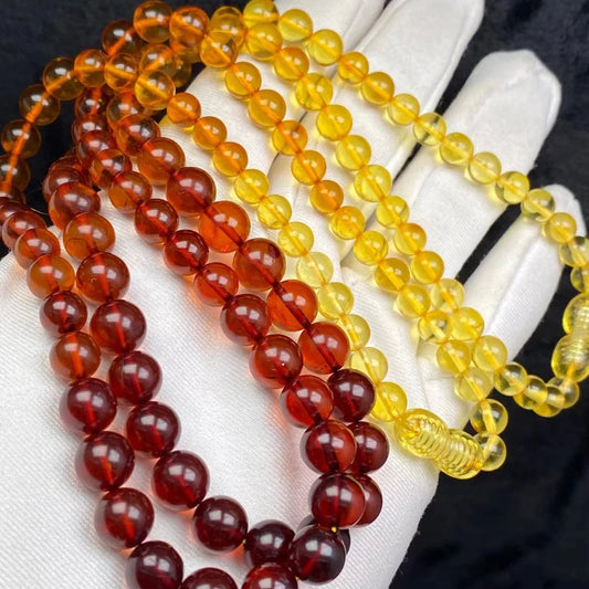 Rainbow Red Amber Bead Necklace-ToShay.org