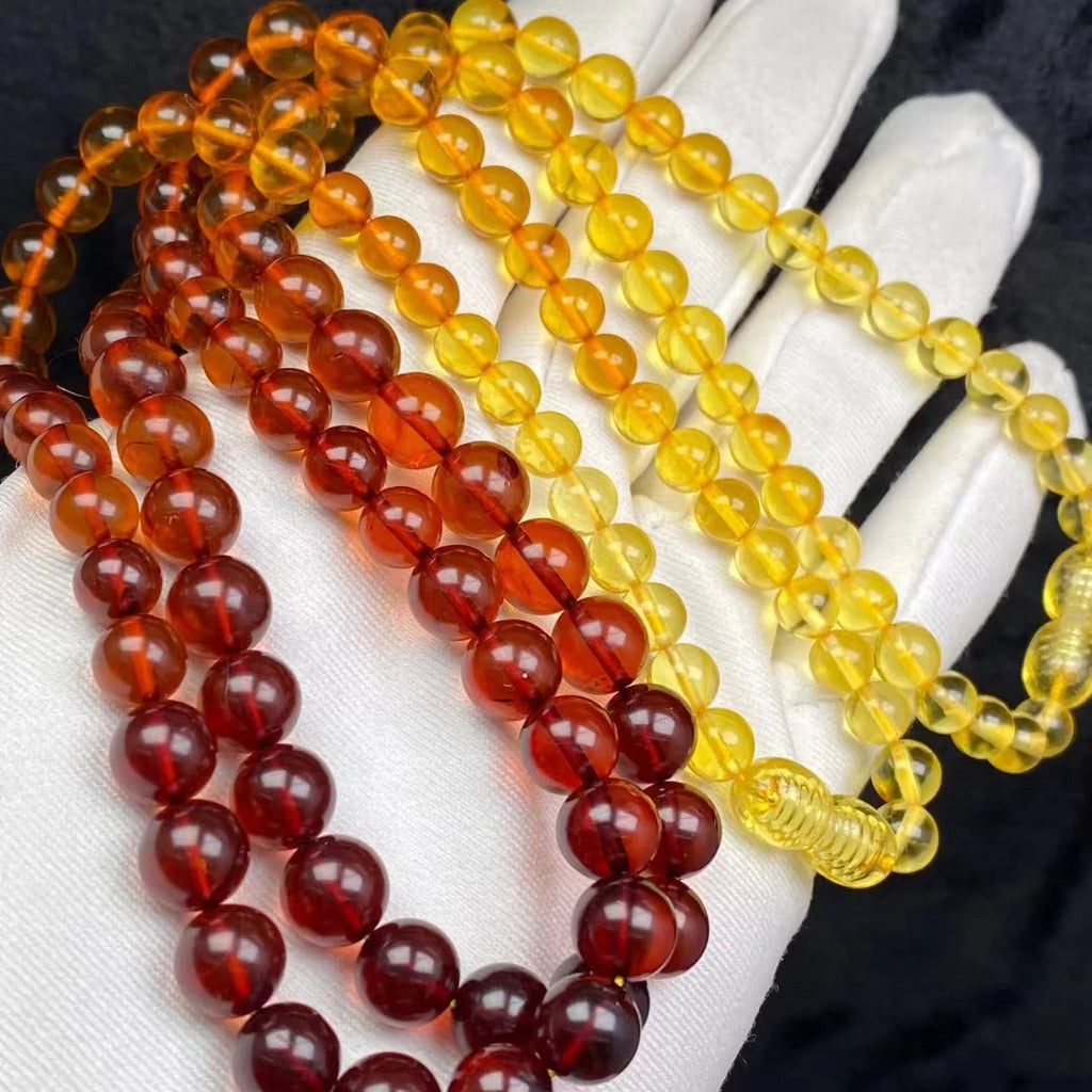 Rainbow Red Amber Bead Necklace-ToShay.org