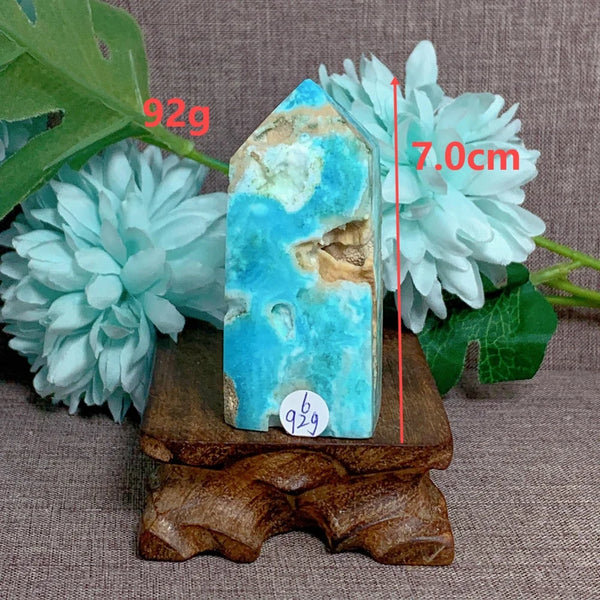 Blue Caribbean Calcite Point-ToShay.org