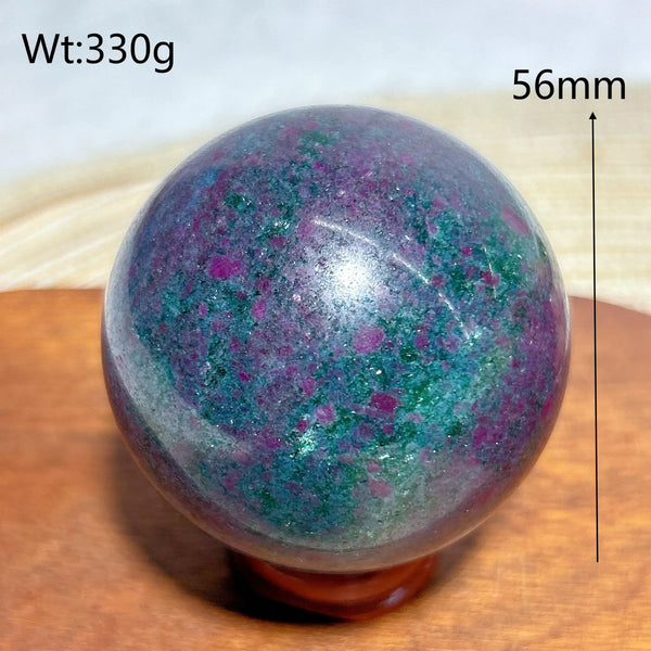 Fluorescence Ruby Kyanite Ball-ToShay.org