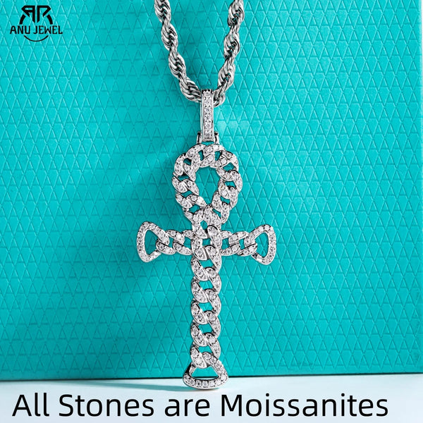 Silver Diamond Ankh Cross-ToShay.org