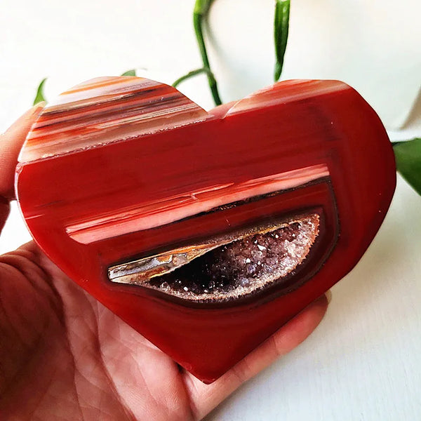 Red Agate Geode Heart-ToShay.org