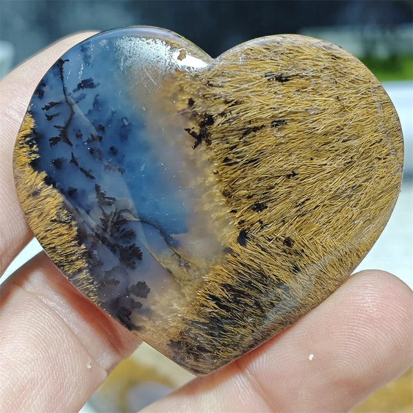 Black Hair Agate Heart-ToShay.org