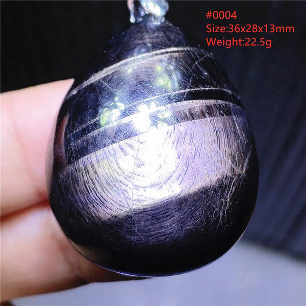 Silver Black Hypersthene Pendant-ToShay.org