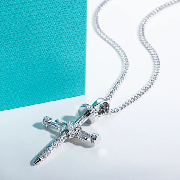 Silver Crystal Cross Pendant-ToShay.org