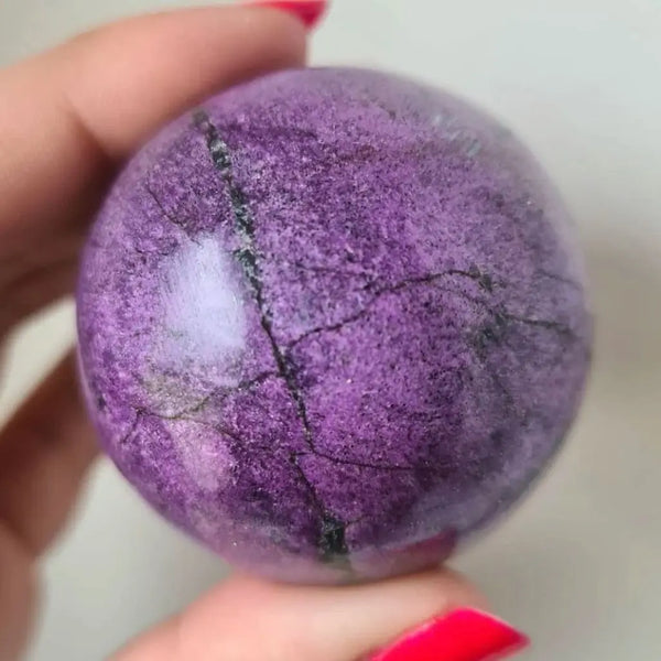 Purple Stichite Serpentine Ball-ToShay.org