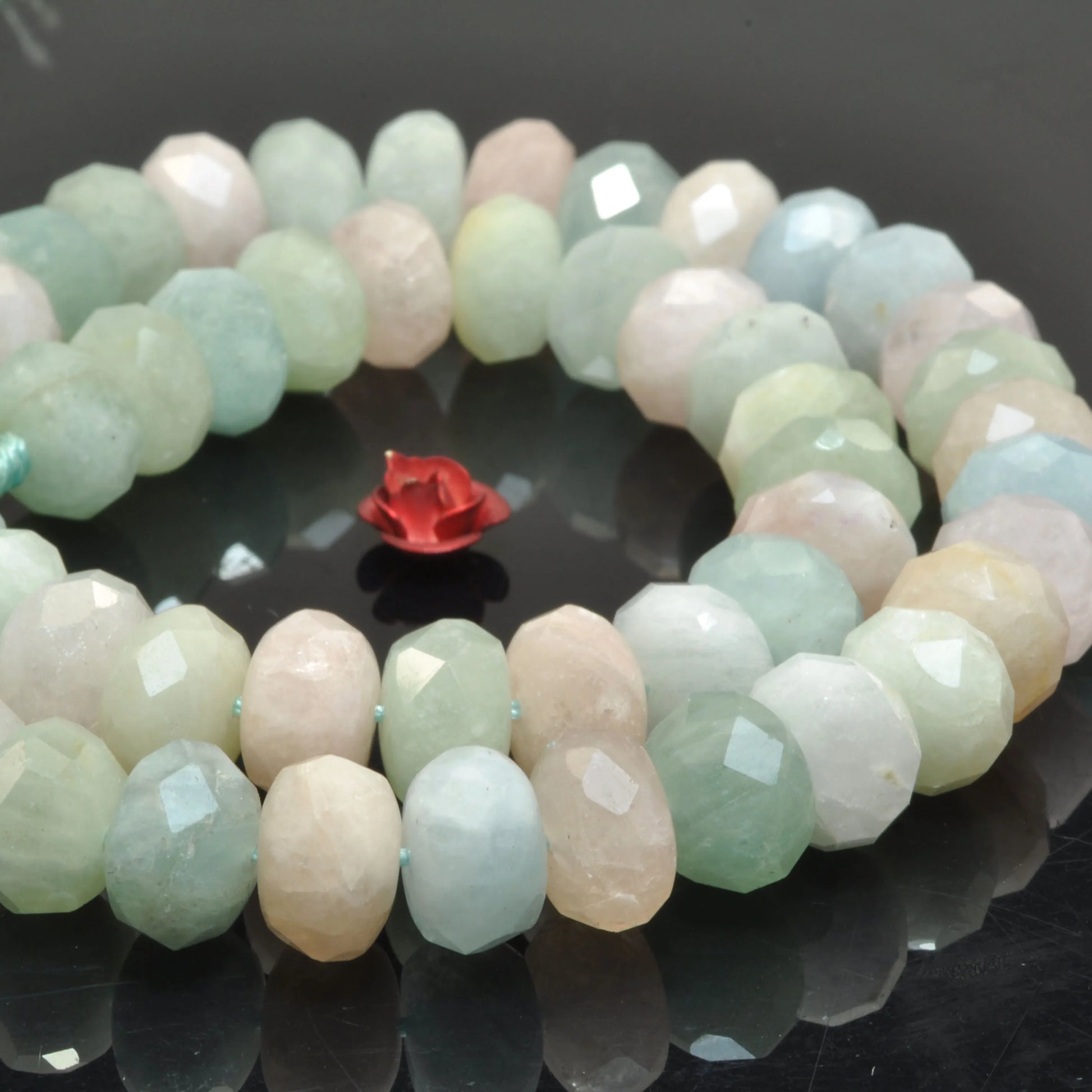 Blue Morganite Rondelle Beads-ToShay.org