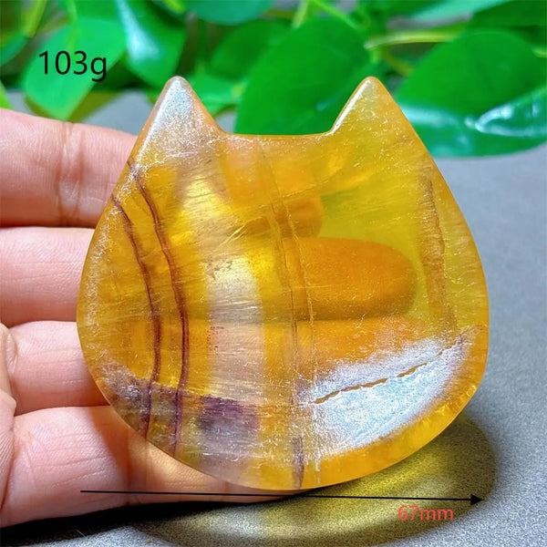 Yellow Fluorite Catface Bowl-ToShay.org