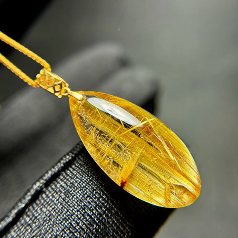 Gold Rutilated Quartz Pendant-ToShay.org