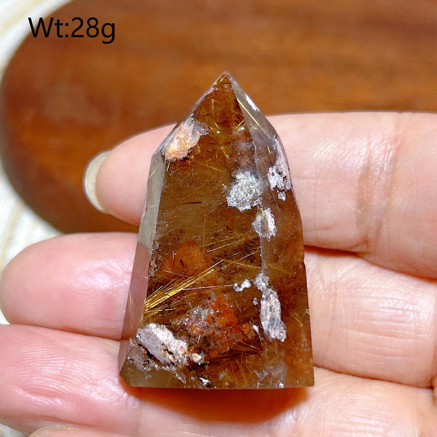 Gold Rutilated Crystal Point-ToShay.org