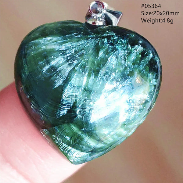 Green Seraphinite Heart Pendant-ToShay.org