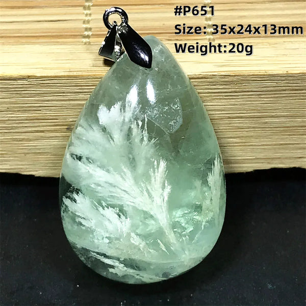 Green Feather Fluorite Pendant-ToShay.org