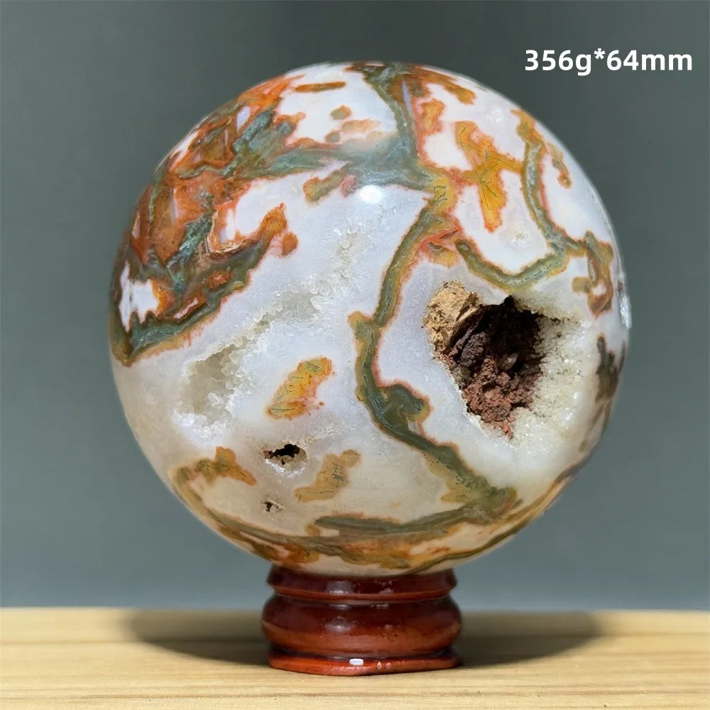 Red Moss Crystal Agate Ball-ToShay.org