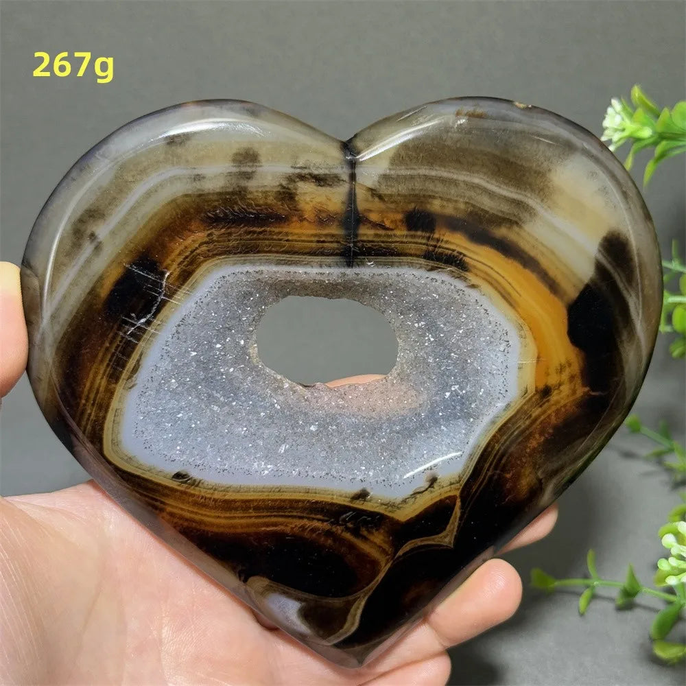 Black Red Striped Agate Heart-ToShay.org