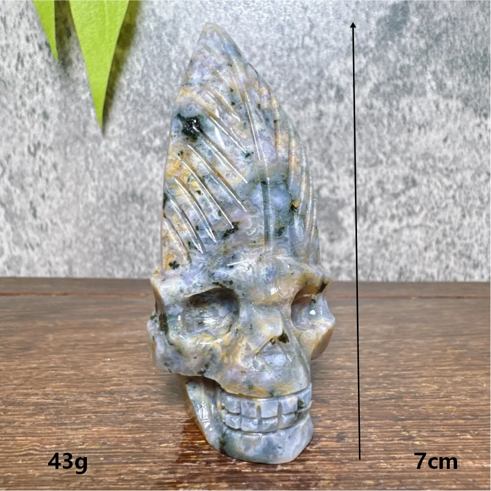 Ocean Jasper Feather Skull-ToShay.org