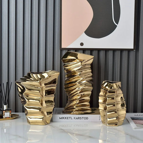 Gold and Silver Ceramic Vases-ToShay.org
