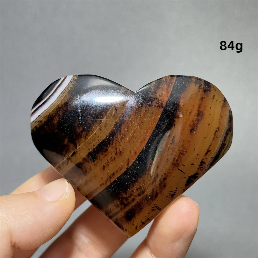 Red Black Striped Agate Heart-ToShay.org