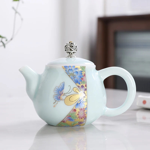 White Painted Porcelain Teapots-ToShay.org