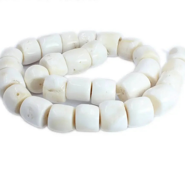 White Coral Rondelle Beads-ToShay.org