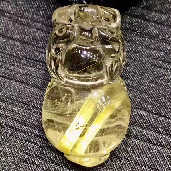 Gold Rutilated Quartz Pendant-ToShay.org