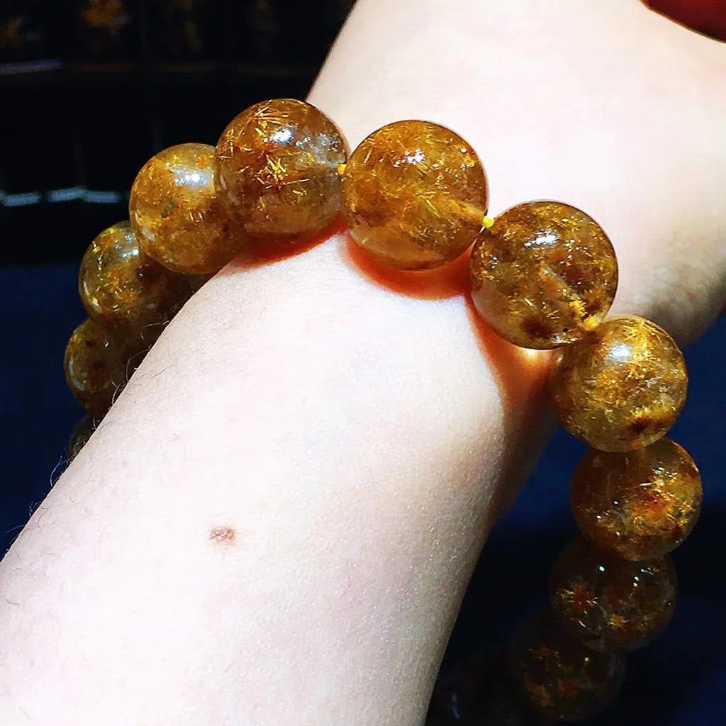 Gold Rutilated Flower Bracelet-ToShay.org