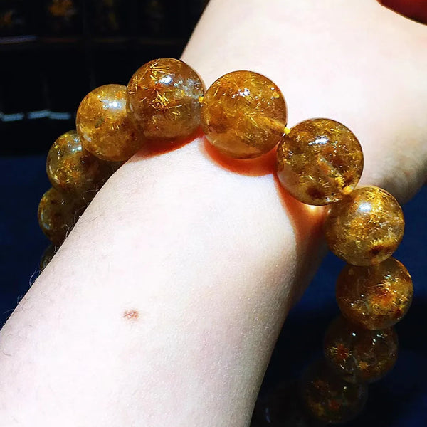 Gold Rutilated Flower Bracelet-ToShay.org
