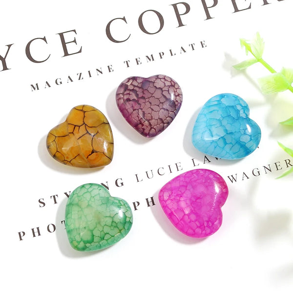 Mixed Dragon Veins Agate Heart-ToShay.org