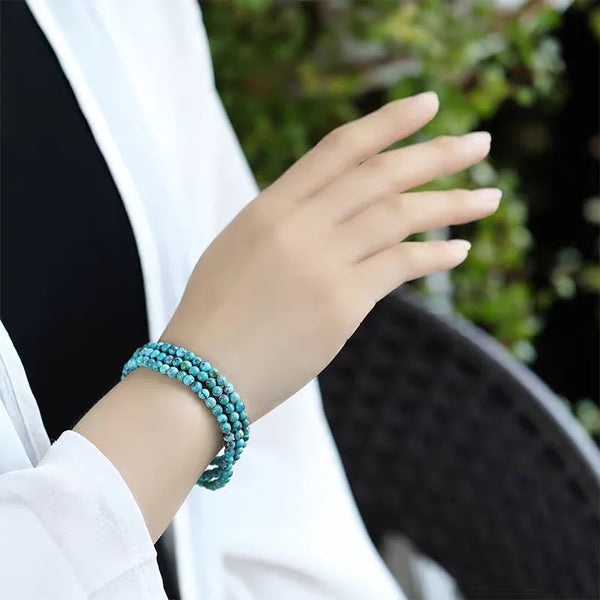 Blue Turquoise Wrap Bracelet-ToShay.org