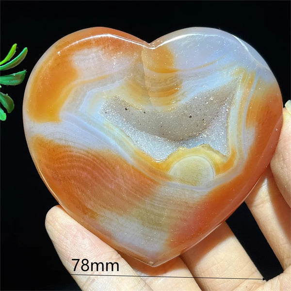 Orange Carnelian Druzy Agate Heart-ToShay.org