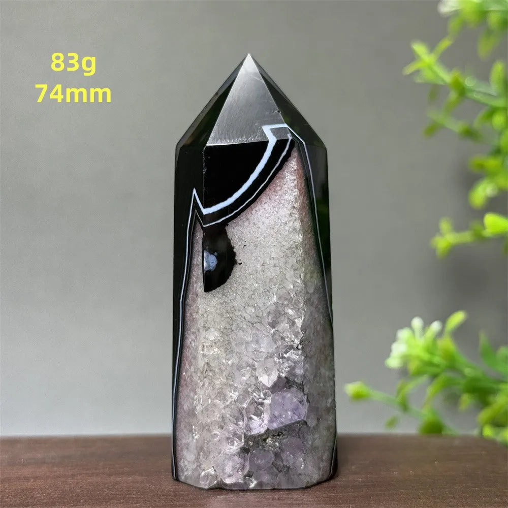 Black Red Agate Stripe Obelisk-ToShay.org