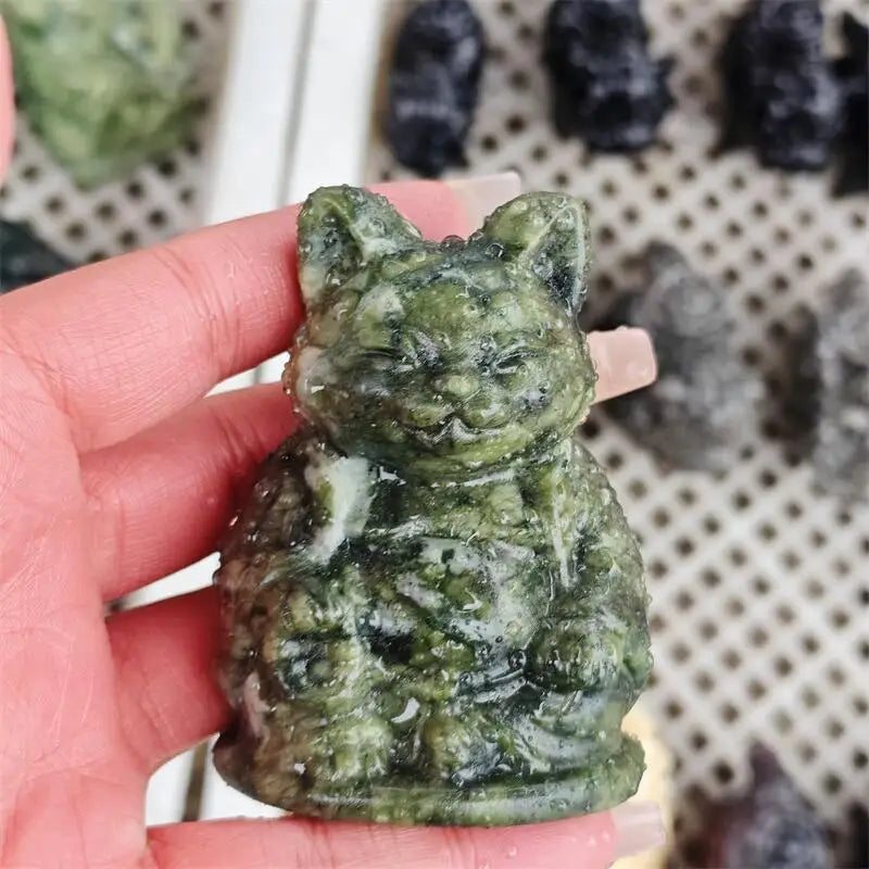 Green Ophiolite Fortune Cat-ToShay.org
