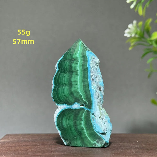 Blue Chrysocolla Malachite Point-ToShay.org