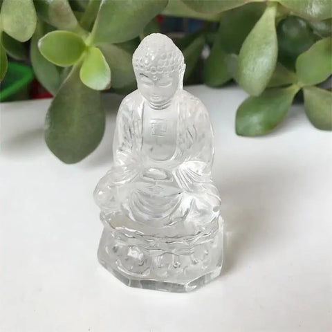 Clear Crystal Buddha Statue-ToShay.org