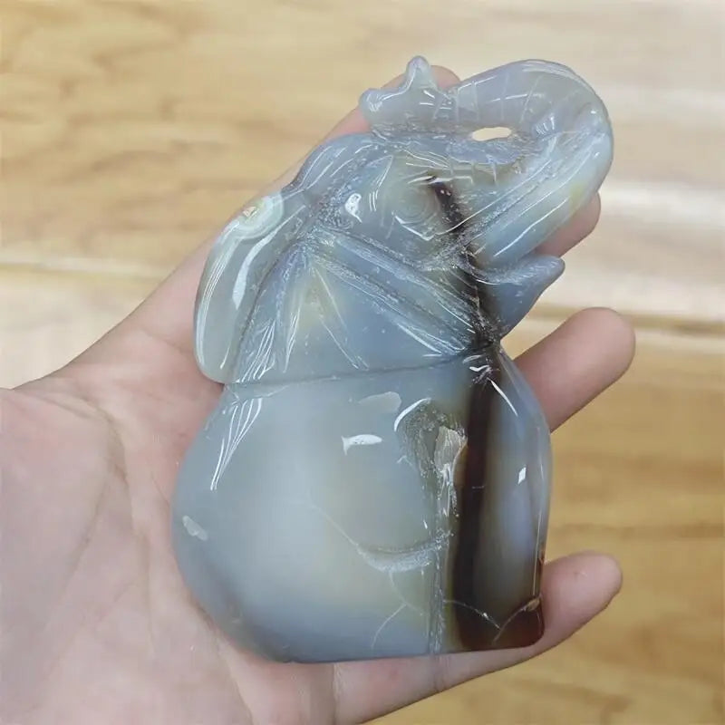 Grey Agate Geode Elephant-ToShay.org