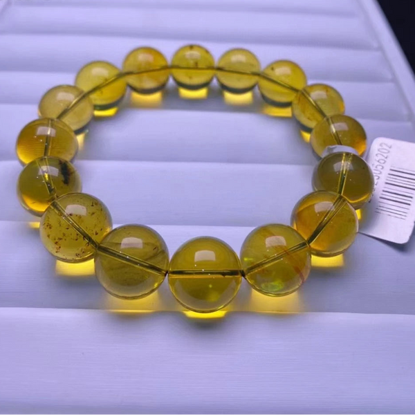 Blue Amber Bead Bracelet-ToShay.org