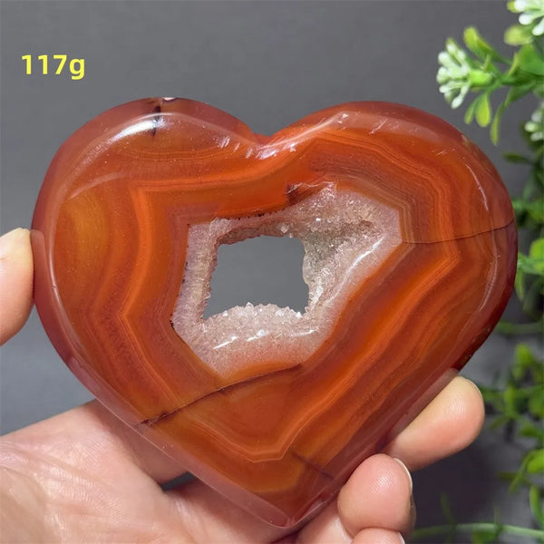 Red Agate Geode Heart-ToShay.org