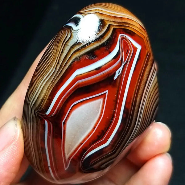 Red Silk Banded Lace Agate-ToShay.org