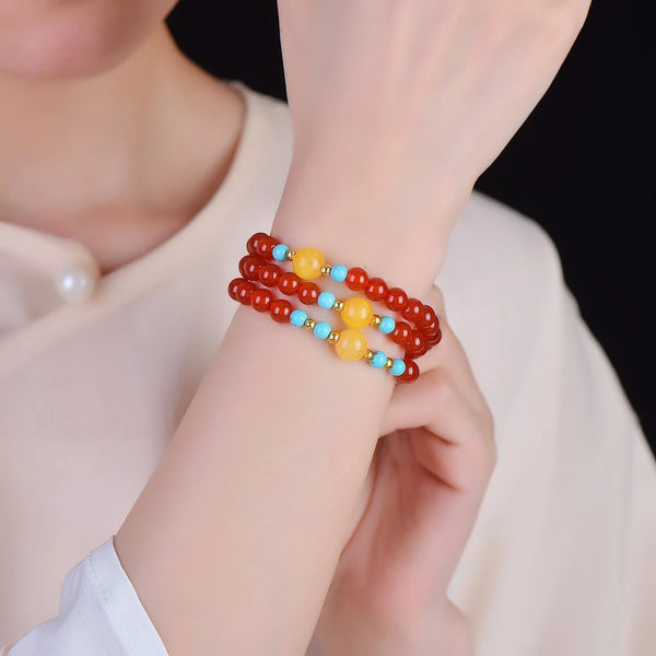 Red Agate Wrap Bracelet-ToShay.org