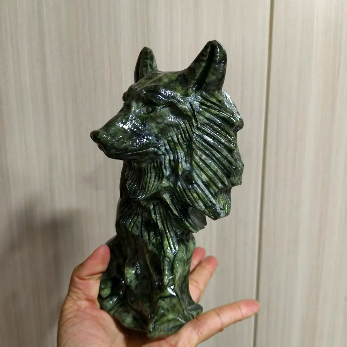 Green Tree Jade Wolf Head-ToShay.org
