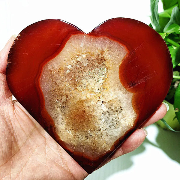 Red Agate Geode Heart-ToShay.org