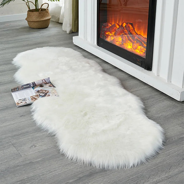 White Faux Fur Rugs-ToShay.org