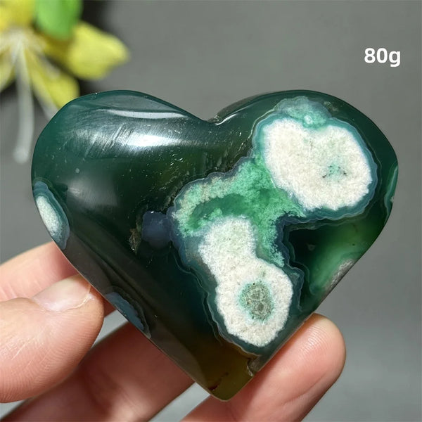 Green Cherry Agate Heart-ToShay.org