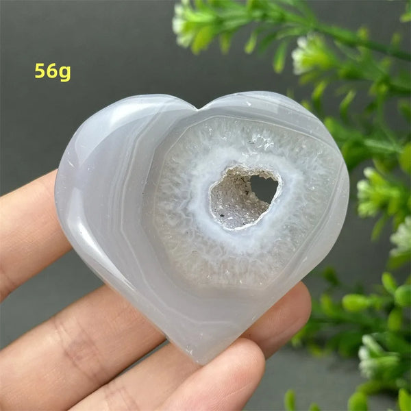 Grey Agate Geode Heart-ToShay.org