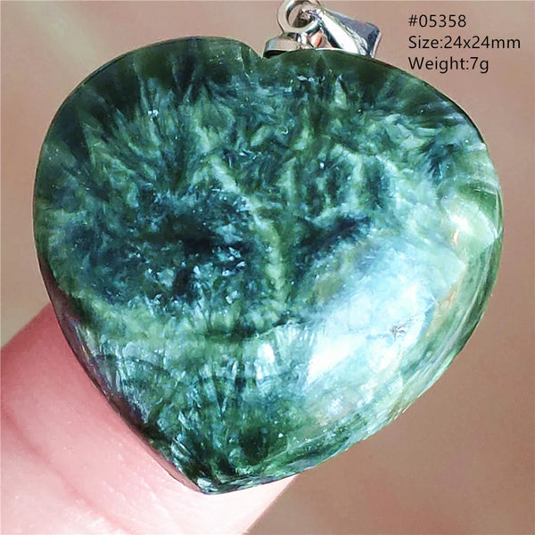Green Seraphinite Heart Pendant-ToShay.org