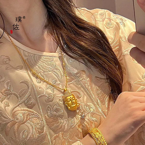 Gold Buddha Head Pendant-ToShay.org