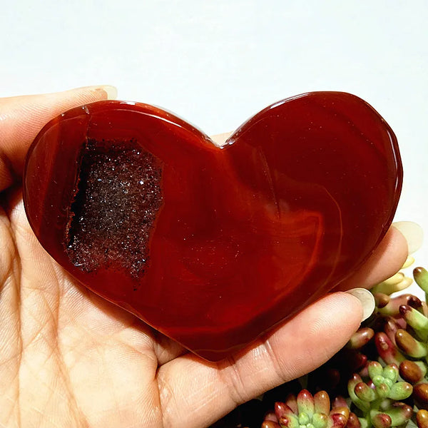 Red Agate Geode Heart-ToShay.org