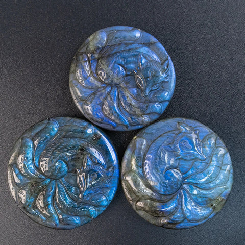 Blue Labradorite Fox Plate-ToShay.org