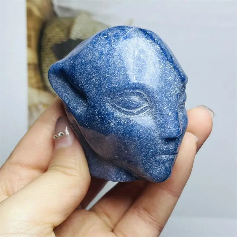 Blue Aventurine Alien Skull-ToShay.org