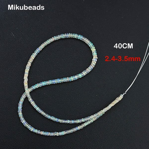 White Opal Rondelle Beads-ToShay.org