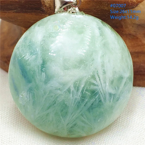 Green Feather Fluorite Pendant-ToShay.org